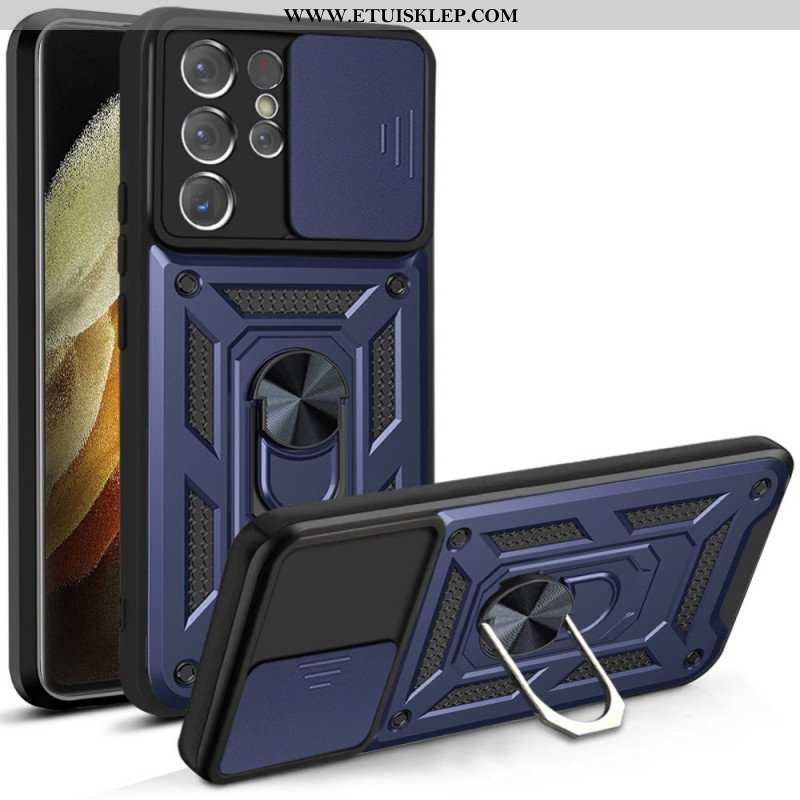 Etui do Samsung Galaxy S21 Ultra 5G Designerski Uchwyt Na Obiektyw I Ochraniacze